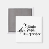 ブルテリアの愛犬家と一緒に マグネット (正面/裏面)