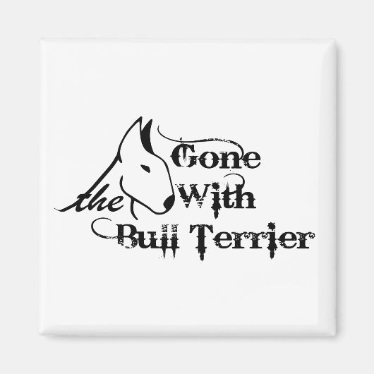 ブルテリアの愛犬家と一緒に マグネット (正面)