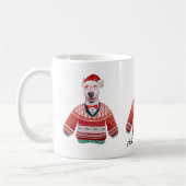ブルテリアの格好悪いセーター クリスマスの犬好き コーヒーマグカップ (左)