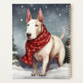 ブルテリアの犬と雪のクリスマス プランナー手帳 (裏面)