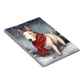 ブルテリアの犬のクリスマススノー ノートブック (右側)
