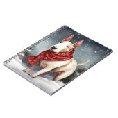 ブルテリアの犬のクリスマススノー ノートブック (左側)