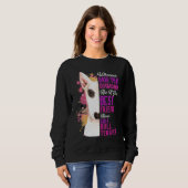 ブルテリアは女の子の友最高の友の犬ママママである スウェットシャツ (正面フル)