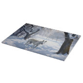 ブルテリアは雪のクリスマスを許した カッティングボード (角)