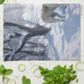 ブルテリアは雪のクリスマスを許した キッチンタオル (折り畳み)