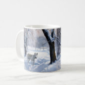 ブルテリアは雪のクリスマスを許した コーヒーマグカップ (正面左)