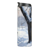 ブルテリアは雪のクリスマスを許した タンブラー (回転右)