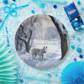 ブルテリアは雪のクリスマスを許した ペーパープレート (パーティー)