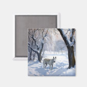 ブルテリアは雪のクリスマスを許した マグネット (正面/裏面)