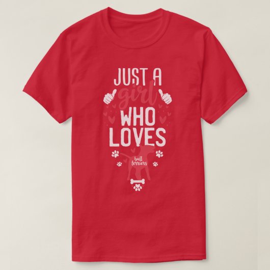 ブルテリアを愛する女の子 Tシャツ (デザイン正面)