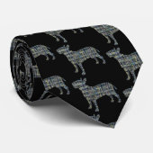 ブルテリアイングリッシュイエロー&ブルーグリッドライン ネクタイ (ロール)