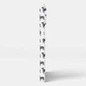 ブルテリアイングリッシュドッグシルエットグリッドイエロー iPhoneケース (右側面)