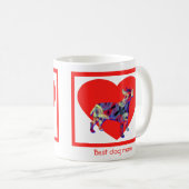 ブルテリアイングリッシュドッグヴァレンティーンズデイ赤いハート コーヒーマグカップ (正面右)