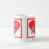 ブルテリアイングリッシュドッグヴァレンティーンズデイ赤いハート コーヒーマグカップ (中央)