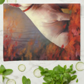 ブルテリアイン紅葉秋インスパイア キッチンタオル (折り畳み)