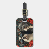 ブルテリアウィズハートバラバレンタインデー ラゲッジタグ (正面縦)