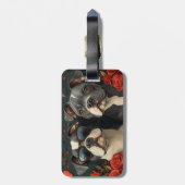 ブルテリアウィズハートバラバレンタインデー ラゲッジタグ (裏面縦)