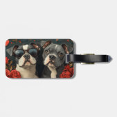 ブルテリアウィズハートバラバレンタインデー ラゲッジタグ (裏面横)