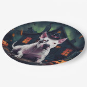 ブルテリアカボンプキンハロウィーン怖 ペーパープレート (アングル)