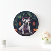 ブルテリアカボンプキンハロウィーン怖 ラージ壁時計 (ホーム)