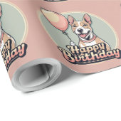 ブルテリアカラフル犬 ラッピングペーパー (ロールコーナー)