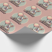 ブルテリアカラフル犬 ラッピングペーパー (角)