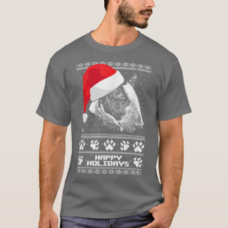 ブルテリアキュートハッピーホリデーズクリスマス Tシャツ
