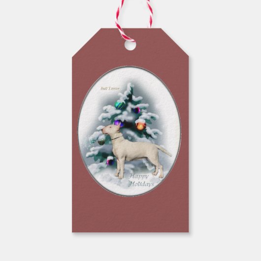 ブルテリアクリスマスギフトタグ ギフトタグ (裏面)