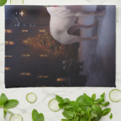 ブルテリアクリスマスフェスティバルシーズン キッチンタオル (折り畳み)