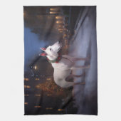 ブルテリアクリスマスフェスティバルシーズン キッチンタオル (縦)