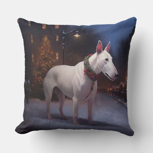 ブルテリアクリスマスフェスティバルシーズン クッション (正面)