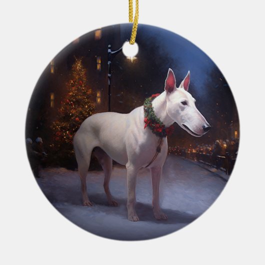 ブルテリアクリスマスフェスティバルシーズン セラミックオーナメント (正面)