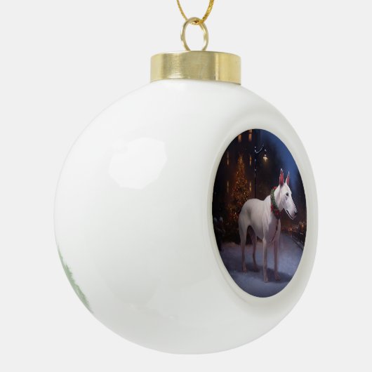 ブルテリアクリスマスフェスティバルシーズン セラミックボールオーナメント (左)