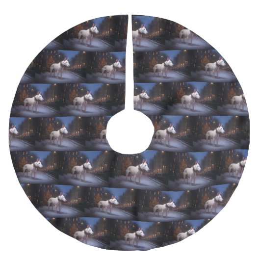 ブルテリアクリスマスフェスティバルシーズン ブラッシュドポリエステルツリースカート (正面)