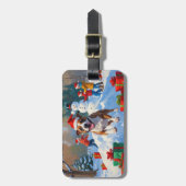 ブルテリアクリスマスフェスティバルスノーシーン ラゲッジタグ (正面縦)