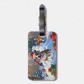 ブルテリアクリスマスフェスティバルスノーシーン ラゲッジタグ (裏面縦)