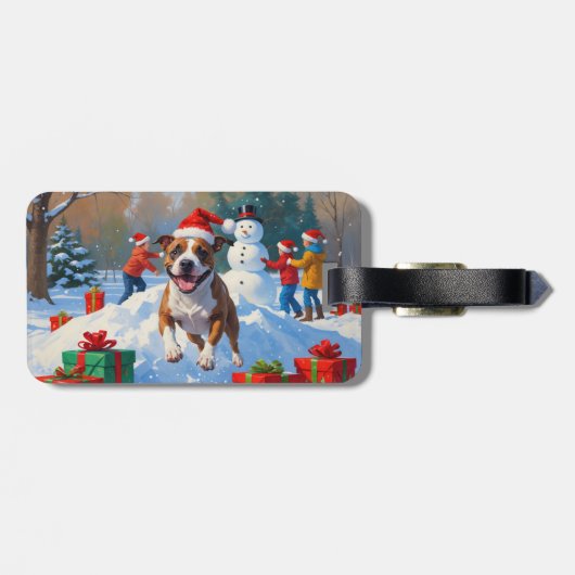 ブルテリアクリスマスフェスティバルスノーシーン ラゲッジタグ (裏面横)