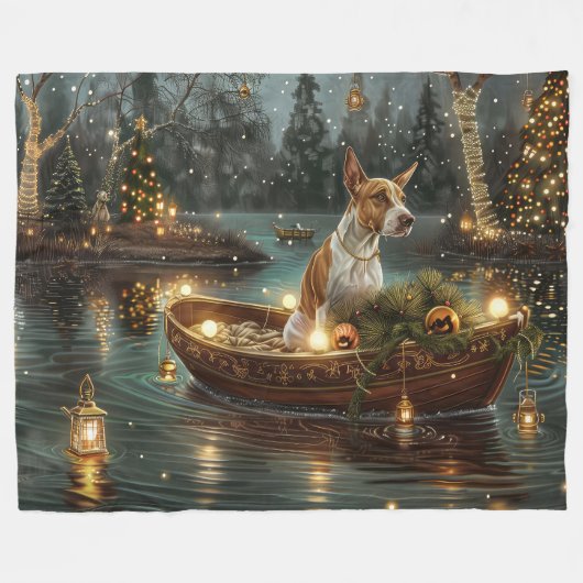 ブルテリアクリスマスフェスティバル航海 フリースブランケット (正面(横))