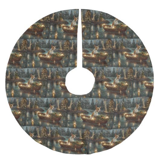 ブルテリアクリスマスフェスティバル航海 ブラッシュドポリエステルツリースカート (正面)