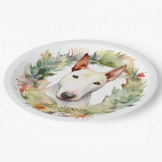 ブルテリアクリスマスリースフェスティバルカップ ペーパープレート (アングル)