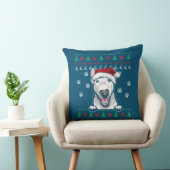 ブルテリアクリスマス醜いセーターおもしろい犬ラブ クッション (椅子)
