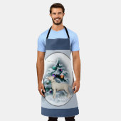 ブルテリアクリスマス エプロン (着用した状態)