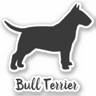 ブルテリアシルエットドッグブリードビニールステッカー シール