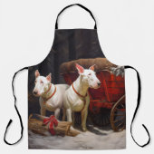ブルテリアスノイそりクリスマスデコール エプロン (正面)