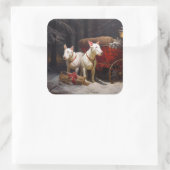 ブルテリアスノイそりクリスマスデコール スクエアシール (バッグ)