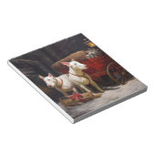 ブルテリアスノイそりクリスマスデコール ノートパッド (アングル)