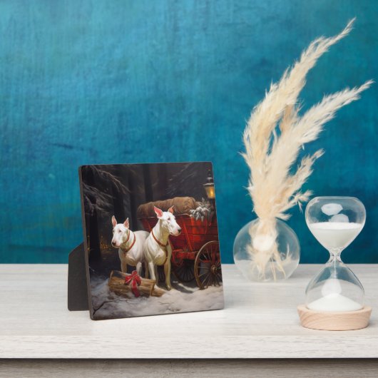 ブルテリアスノイそりクリスマスデコール フォトプラーク (インサイチュ)