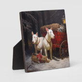 ブルテリアスノイそりクリスマスデコール フォトプラーク (正面)