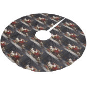 ブルテリアスノイそりクリスマスデコール ブラッシュドポリエステルツリースカート (アングル)