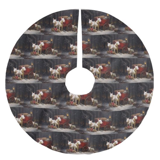 ブルテリアスノイそりクリスマスデコール ブラッシュドポリエステルツリースカート (正面)